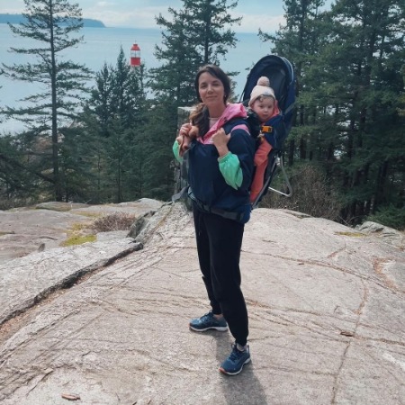 Michelle Morgan on the trek accompanied by her daughter Celeste Tisdelle. 